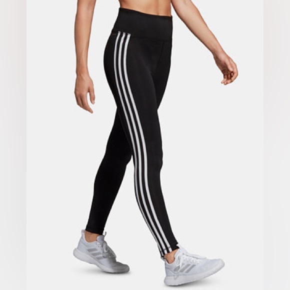 ADIDAS Black Design 2 Move ClimaLite® High-Rise 3-Stripe Leggings. Size Small - Picture 2 of 6